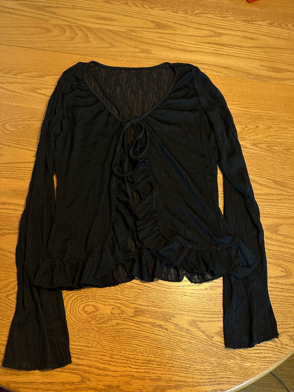 Black Long Sleeve Fully Lace with front tie